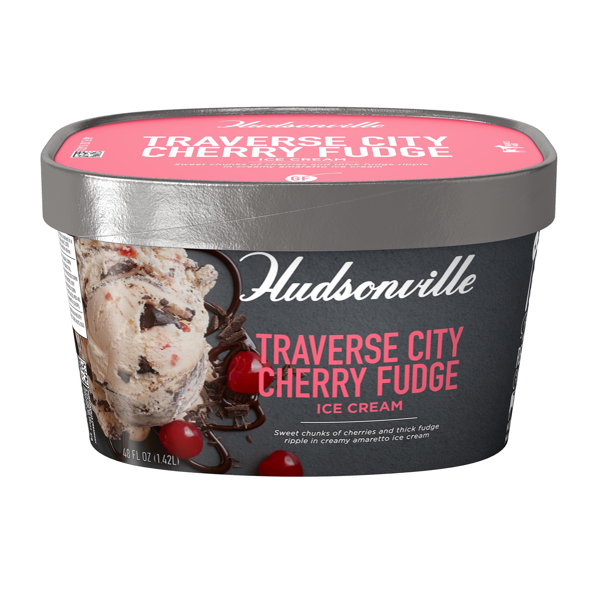 Hudsonville Traverse City Cherry Fudge Ice Cream, 48 fl oz