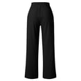 thumbnail image 6 of Women's Soft Tencel Loose Wide Leg Pants, Mid Elastic Waist with Tummy Control, Straight Leg Trousers for Casual, Walking, Travel, Office, Summer Comfort | TruHer,Black L, 6 of 9