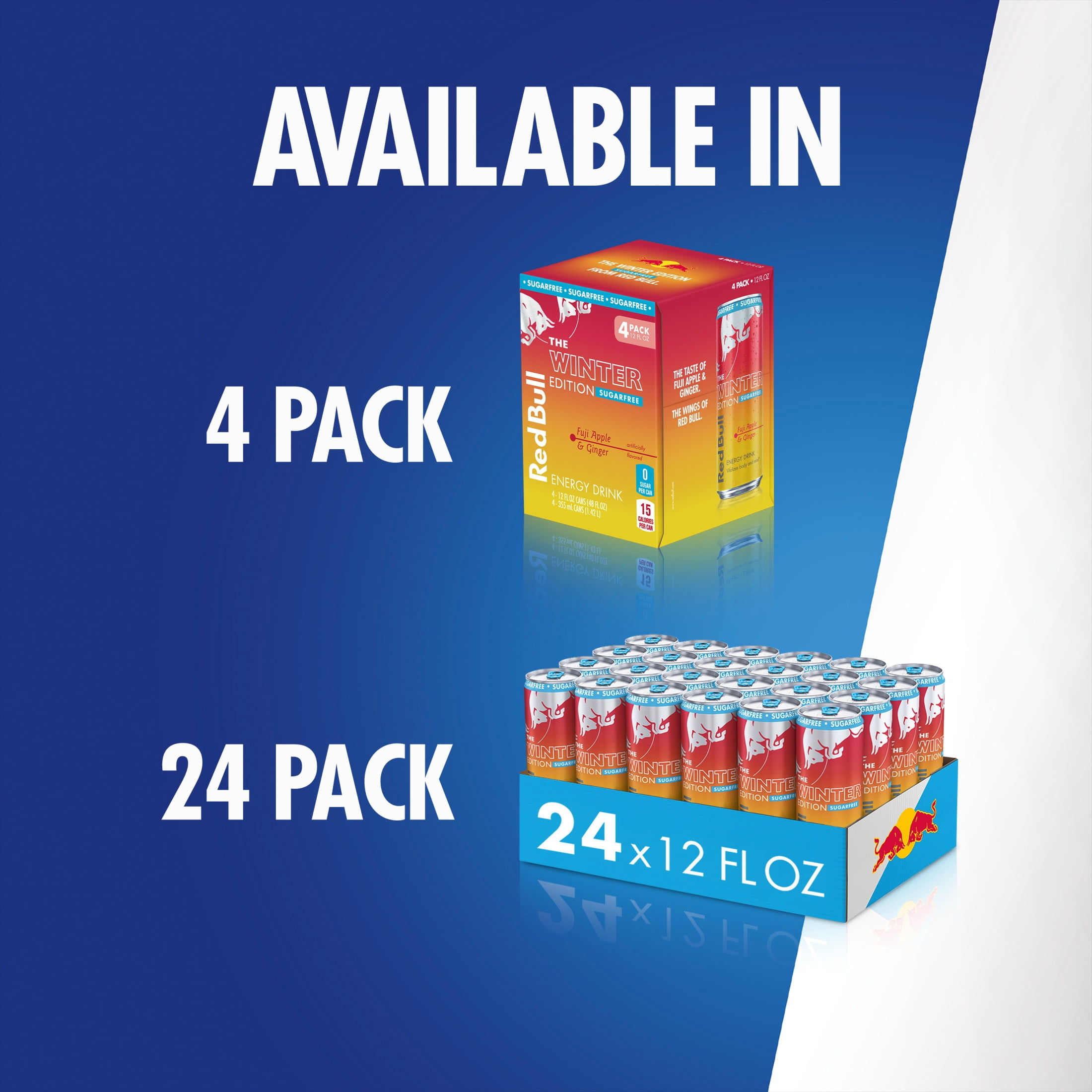 Red Bull Winter Edition Sugarfree Energy Drink,  Fuji Apple & Ginger,  12 fl. oz.,  6 x 4 Cans