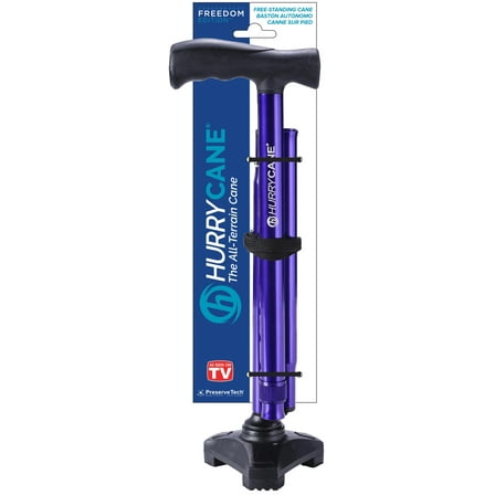 HurryCane Freedom Edition Folding Cane with T Handle, Purple