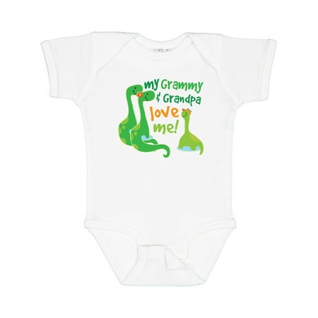

Inktastic My Grammy and Grandpa Love Me Grandson Dinosaur Gift Baby Boy Bodysuit