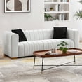thumbnail image 4 of Williamspace 2 Piece Living Room Sofa Set Modern 3 Seat Couch and Loveseat Sofa with Pillows, Comfy Tufted Velvet Sofa with Round Arm and Glod Metal Legs for Living, Apartment, 3+2 Seat, White, 4 of 7