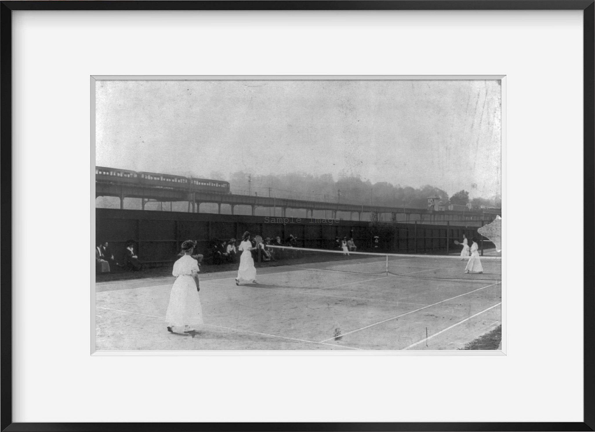 Photo Tennis at West Side Tennis Courts 4 women on court group of