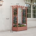 thumbnail image 2 of Elevated Wooden Planter with Arch Trellis & Roof - Above-Ground Garden Bed for Climbing Vines & Flowers | Features Side Trellis & 4 Drainage Holes | Perfect for Outdoor Plants On Patio or Deck, 2 of 7