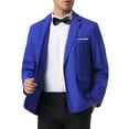 thumbnail image 1 of CHAQUETA DE TRAJE DE NEGOCIO SÓLIDA DE UN BOTÓN PARA HOMBRES CON SOLAPA NOTCH L AZUL, 1 of 5
