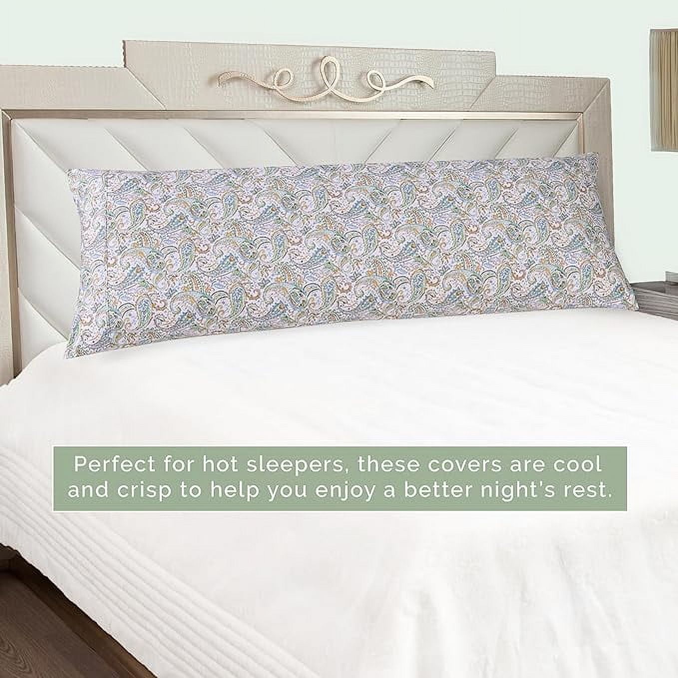 Elegant Comfort Floral Print Body Pillowcase, 1500 Series Hotel Quality Microfiber, Soft and Smooth with Hidden Zipper Closure, Body Pillowcase, Paisley Teal
