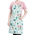thumbnail image 5 of Pioneer Flower Floral Print Pattern Apron-Garden Aprons for Women with Pockets-Cotton Linen Waterproof Kitchen Cooking Gardening Aprons Adjustable for Kitchen,Cooking,BBQ and Salon 33x27 Inch, 5 of 7