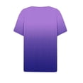 thumbnail image 5 of Blczomt Summer Plus Size Tops for Women Casual Short Sleeve T Shirts V Neck Button Purple Gradient Women Shirts, 5 of 6