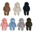 thumbnail image 7 of GYRATEDREAM Baby Boy Girl Winter Fuzzy Jumpsuit Infant Bear Ear Snowsuit Toddler Long Sleeve Footed Zipper Hoodie Romper Warm Onesie Coat for 3-12 Months, 7 of 7