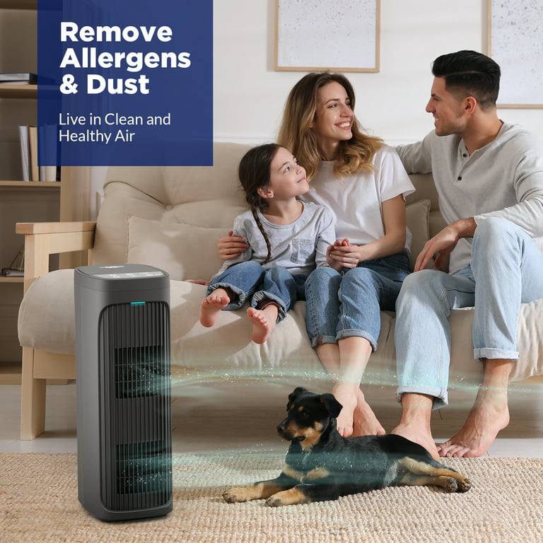 Air Purifier For Home Room H13 HEPA Washable Filter Allergies Pet