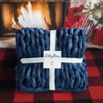 thumbnail image 3 of Chunky Knit Weighted Throw Blanket - Handwoven, Soft & Breathable, Calming, and Better Sleep, Small, 38 x 75 inches, 14 lbs, 3 of 11
