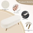 thumbnail image 7 of Storage Ottoman  43.5 Inch Upholstered Linen Oval Ottoman with Rubber Wood Legs for Living Room/Entryway/Bedroom,Beige, 7 of 7