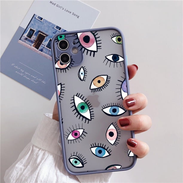 Funda de teléfono Lucky Eye Blue Evil Eye Print para iPhone SE2020 12 13 mini 11 14 Pro Max XR X XS MAX 7 8 6s Plus, funda a prueba de golpes Tan Jianjun unisex