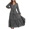thumbnail image 1 of Vestido largo PRETTYGARDEN 2024 de chifón negro con estampado floral para mujer, 1 of 6
