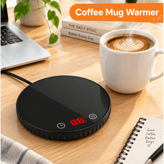 Coffee Mug Warmer, Candle Warmer Plate with Auto Shut Off 2‑Temp Settings 12‑Hour Timer, Electric Beverage Warmer(No Cup), Valentines Day Birthday Gifts for Her Him Women Men, for Desk Home Office