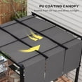 thumbnail image 4 of 10' x 10' Metal Outdoor Pergola with Retractable Canopy, Charcoal Grey Steel Frame Patio Gazebo for Garden, Backyard, Deck and Dining Area, Weather-Resistant Polyester Roof, 4 of 7