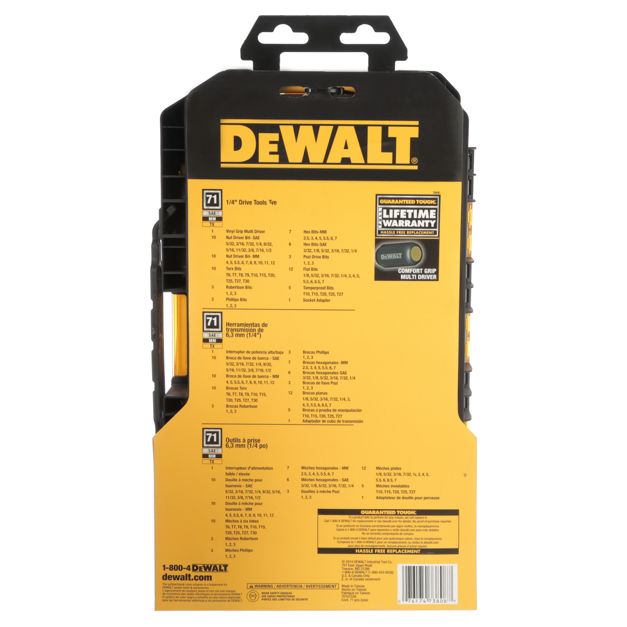 DEWALT Tough Box Tool Kit, 1/4