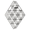 thumbnail image 1 of SEI Furniture Steel Wire Wall Art Mount CD Rack with Geometric Design, Black, 1 of 5