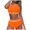 Orange, variant on Huowey 2PCS Swimsuit For Women Tops High Waisted Bikini Sets Sporty Color Block Bathing Suit Brazilian Beachwear Honeymoon Cruise Trendy Wear