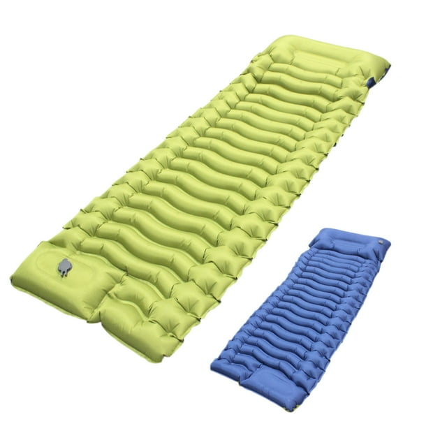 Matelas de Camping Gonflable Épaissi à Double Face, Portable, pour l'Extérieur, Coussin de Couchage avec Pompe Intégrée pour Randonnée, Sac à Dos, Voyage, Tente, Conception Confortable de Cage à Oeufs pour Adultes et Enfants