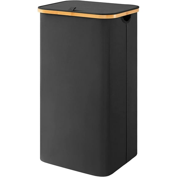 Lifewit 100L Laundry Basket with Lid, Clothes Hampers for Laundry with Handles Removable Bag, Black