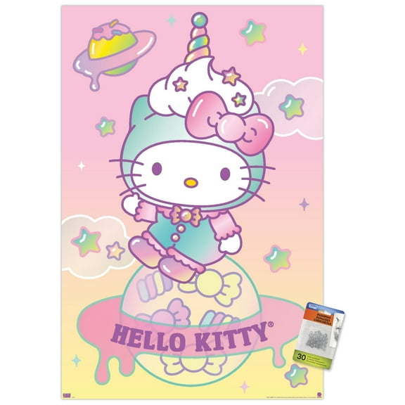 Hello Kitty and Friends: 24 Dreamland - Hello Kitty Wall Poster with Pushpins, 22.375" x 34"