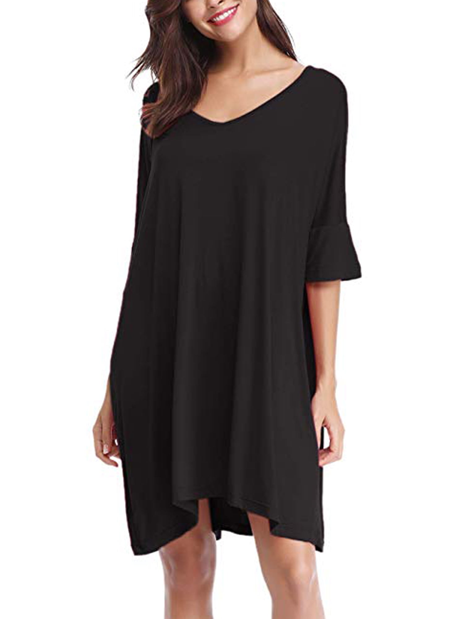 black t shirt dress walmart