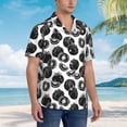 thumbnail image 5 of Xecao Hand Drawn Tomatoes print Hawaiian shirt - a stylish short-sleeve button-down for men, perfect for casual beach and tropical outings., 5 of 9
