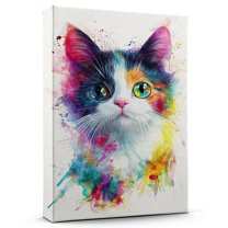 Exotic Shorthair Cat White Calico Canvas Wall Art Animal Decor, Exotic Shorthair Cat White Calico Canvas Prints Wild Animal Artwork for Living Room Bedroom Office 190HD341