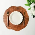 thumbnail image 3 of Round Wood Grain Placemat Household Table Pad Insulation Placemat Table Decoration, 3 of 6
