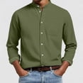 thumbnail image 2 of Long Sleeve Shirts for Men, Men's Long Sleeve Button Down Shirt Wrinkle Free Untucked Dress Shirt Casual Denim Shirt, 2 of 6