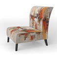 thumbnail image 3 of Designart "Autumn compositions II" Brown Abstract Collages Upholstered Accent Chair - Modern Arm Chair For Living Room, 3 of 7