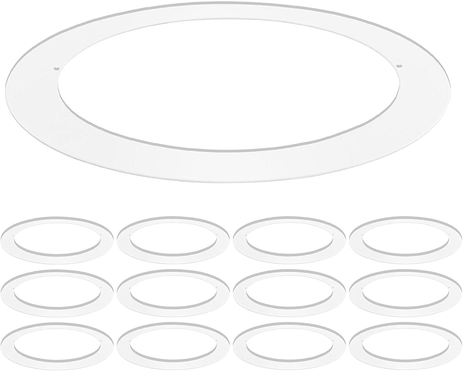 6" INCH OVER SIZE TRIM RING WHITE GOOF RING FOR RECESSED CAN LIGHT  24 PACK 