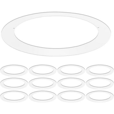 Luxrite 12-Pack White Goof Trim Ring for 5/6 inch Recessed Lights and Ceiling Light Fixtures, Outer Diameter 8 inch, Inner Diameter 6.14 inch