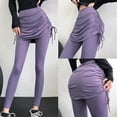 thumbnail image 3 of Yoga Pants Drawstring Folds Sexy Fake Two Pieces Leggings Skirt For Running, 3 of 5