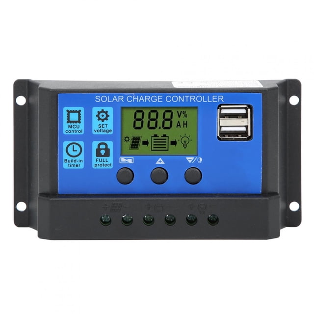 Controlador de Carga Solar Nikou Panel Solar con Pantalla LCD y Salida USB Dual