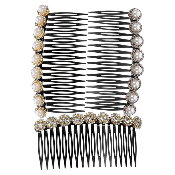 FELTECHELECTR 3 peinetas decorativas para el cabello, peinetas laterales para mujer, peinetas con perlas y peinetas laterales de cristal.
