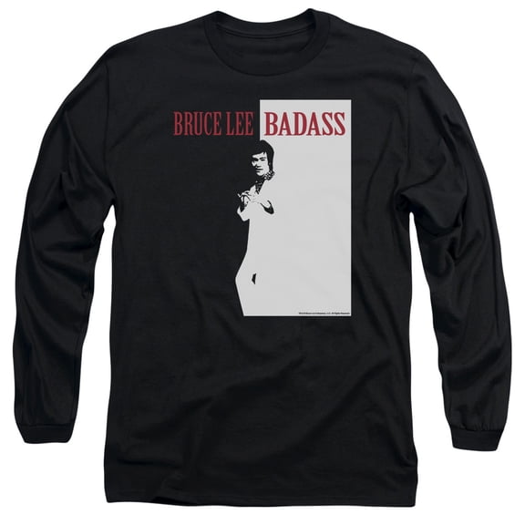 Bruce Lee Badass Long Sleeve T-Shirt Adult 18/1 Black