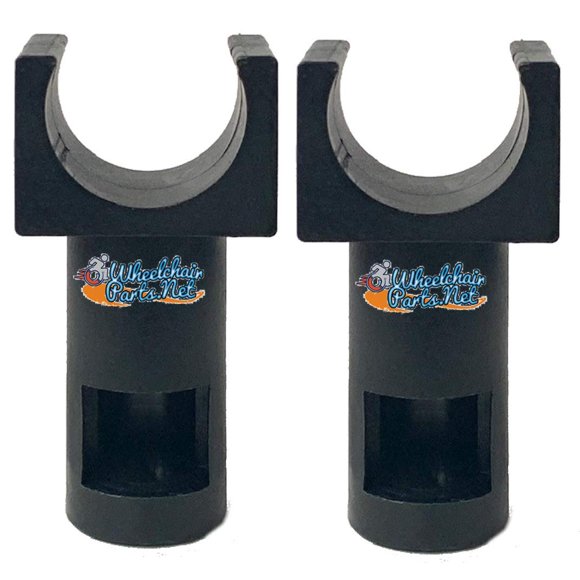 Wheelchair Seat Guide, Fits 7/8 Inch Tubing, Detachable Arm, Black Plastic, Pair