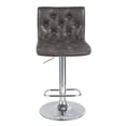 thumbnail image 3 of Uptown Club Matt Adjustable Faux Leather Bar Stools in Gray - Set of 2, 3 of 3