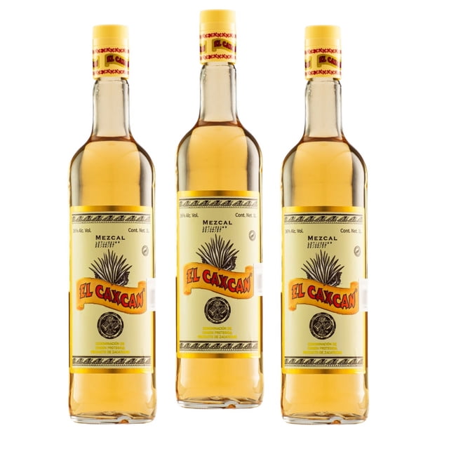 Tripack Mezcal Artesanal El Caxcan Joven 1000 Ml Mezcal Joven