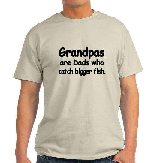 CafePress - Grandpas Are Dads Who Catch Bigger Fish T Shirt - Men's Classic Cotton T-Shirts