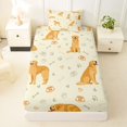 thumbnail image 3 of Homewish Golden Retriever Animal Twin Sheets,Dog Paws Bone Bedding,Yellow,3-Piece,1 Fitted Sheet and 1 Pillowcase, 3 of 6