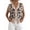 Khaki, variant on Women'S Leopard Print V-Neck Button Down Knit Vest Cardigan Khaki One size