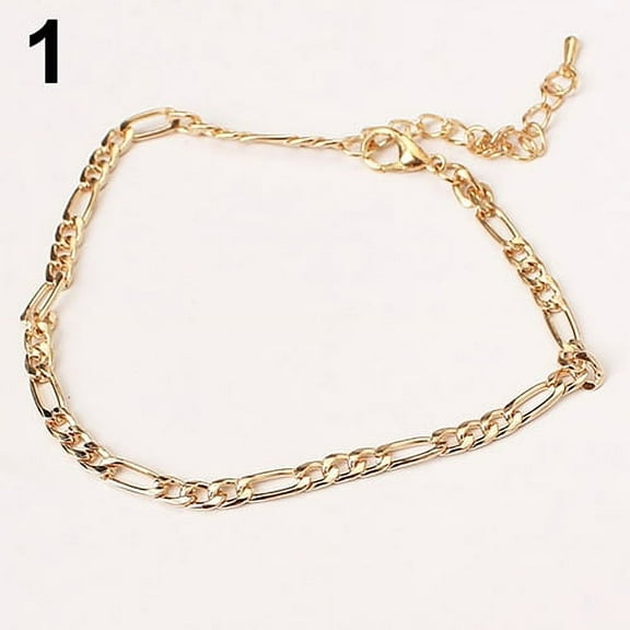 Yesbay 1Pc Womens Link Chain Ankle Bracelet Anklet Beach Foot Jewelry-Gold