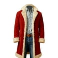 thumbnail image 7 of Santa Jacket Men Christmas Unisex Long Cardigan Fuzzy Flannel Jackets Winter Warm Coat Xmas Holiday Red XXL, 7 of 7
