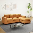 thumbnail image 5 of WestinTrends Hearthside 99" Modular Corduroy L-Shaped Sectional Sofa and Chaise With USB/Type-C Ports and Side Pockets, Mustard, 5 of 15