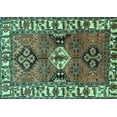 thumbnail image 1 of Ahgly Company Machine Washable Indoor Rectangle Persian Turquoise Blue Traditional Area Rugs, 2' x 5', 1 of 4