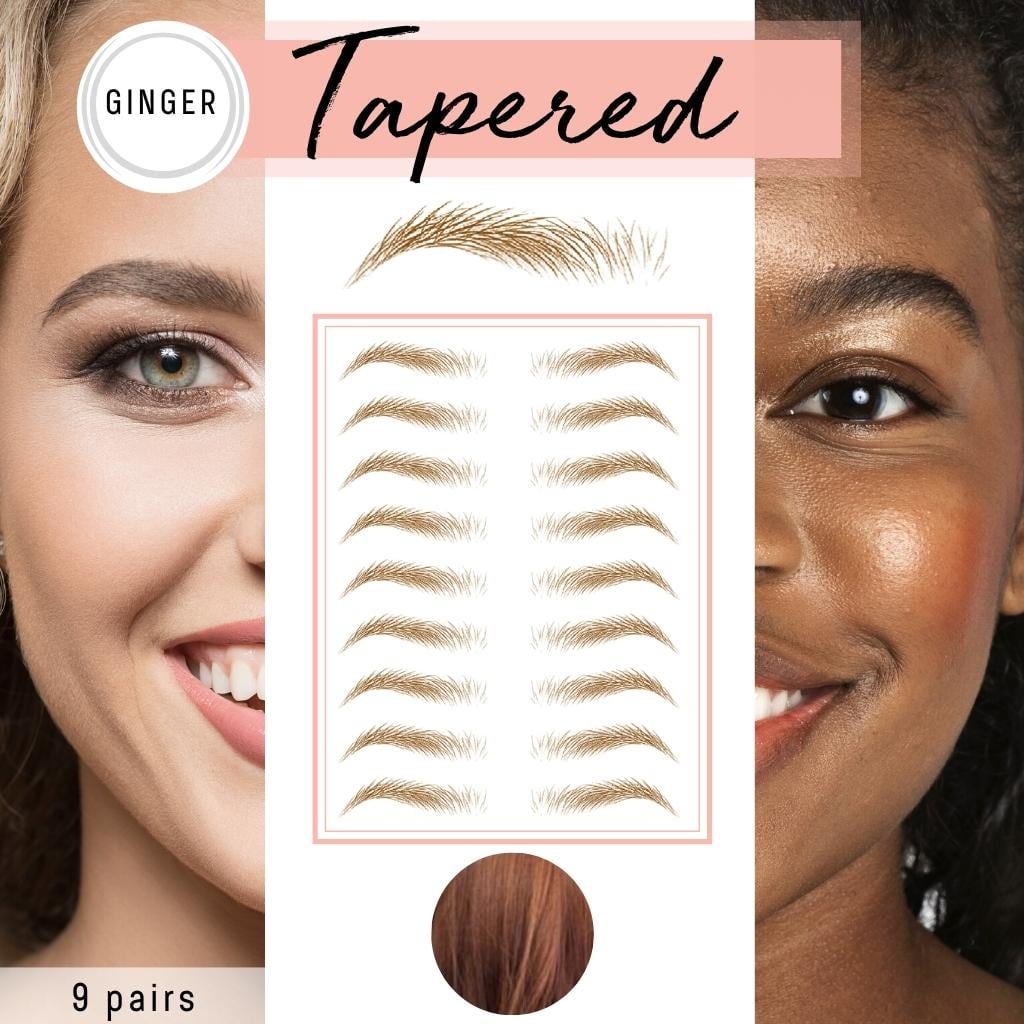 brows by bossy Temporary Eyebrow Tattoo, 8 Colors & 6 Styles, Waterproof Eyebrow Stickers, False Tattoos Hair Like Peel Off Instant Transfer Brows for Women and Men, Natural Strokes, Shaping, Tint
