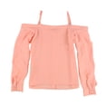 thumbnail image 2 of Blusa con botones sólidos para mujer bar III Rosa Extra Pequeña, 2 of 2